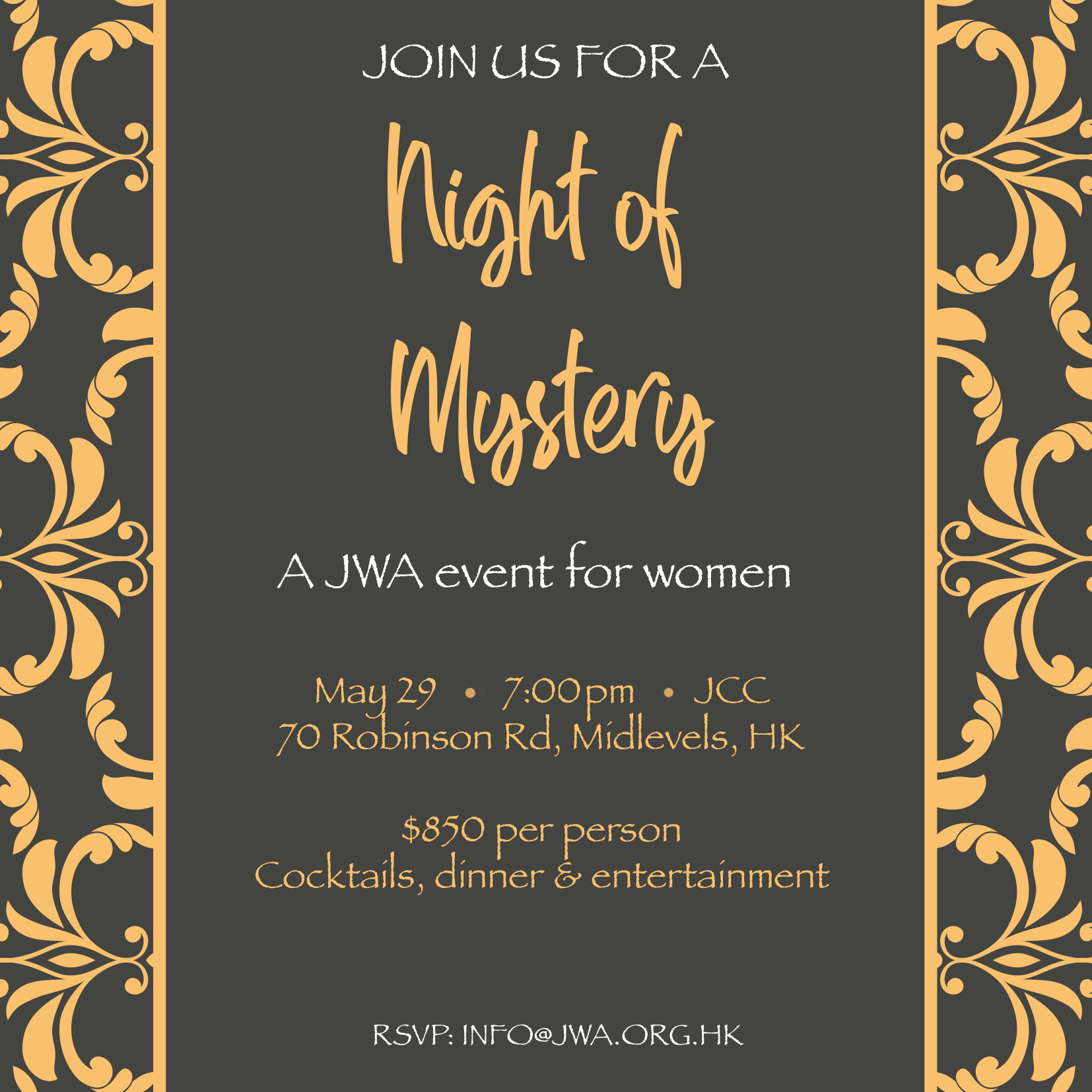 JWA Women's Event - A Night of Mystery - 29 May 2019 - 7pm